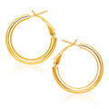 14k Yellow Gold High Polish  Hoop Earrings(2x20mm)
