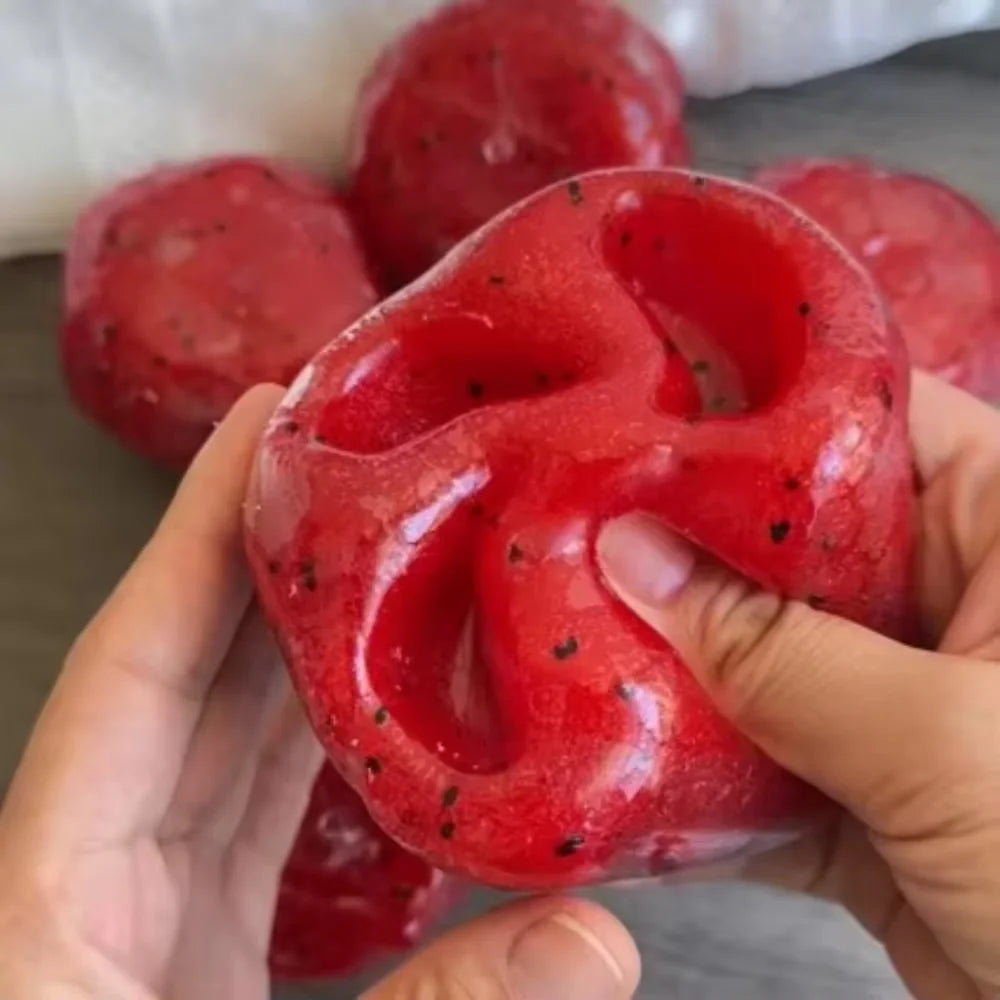 Handmade Watermelon Slushy Squishy Toy Soft Slow Rebound Stress Relief ADHD Squeeze Toy Realistic Fruit Model Adult Gift
