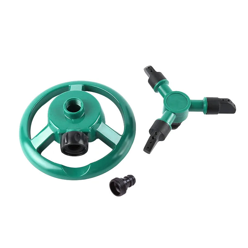 360 degree lawn rotating spray small disc sprinkler with three pronged rotatable plastic sprinkler for watering plants
