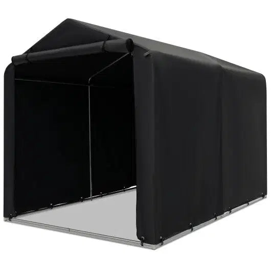 7 x 5.2FT Storage Shelter Outdoor Bike Tent with Waterproof Cover and Zipper Door-Gray