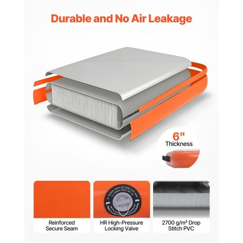 Inflatable Floating Dock, 8.5x8.5 FT Inflatable Dock Platform, Non-Slip Water Mat with Portable Carrying Bag & Detachable Ladder, Floating Water Platform Island Raft for Pool Beach Ocean, Orange