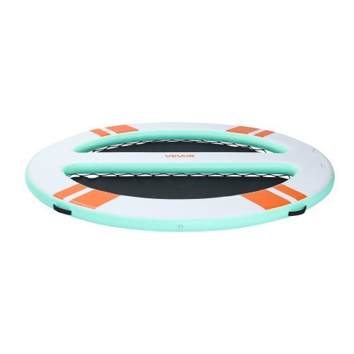 Inflatable Floating Dock, 10x8 FT Round Inflatable Dock Platform, Non-Slip Water Air Mat with Portable Carrying Bag & Detachable Ladder, Floating Water Platform Island Raft for Pool Beach Ocean