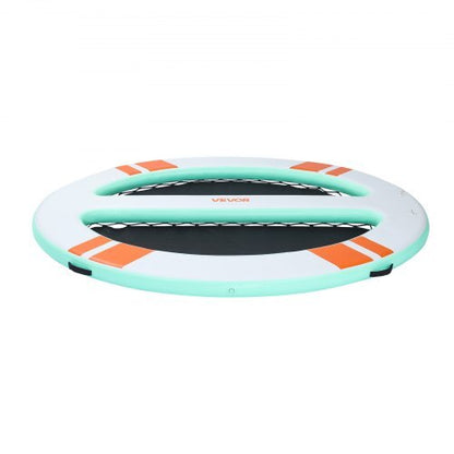 Inflatable Floating Dock, 10x8 FT Round Inflatable Dock Platform, Non-Slip Water Air Mat with Portable Carrying Bag & Detachable Ladder, Floating Water Platform Island Raft for Pool Beach Ocean