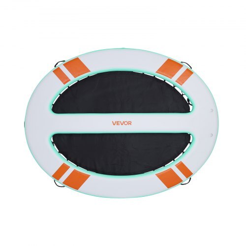 Inflatable Floating Dock, 10x8 FT Round Inflatable Dock Platform, Non-Slip Water Air Mat with Portable Carrying Bag & Detachable Ladder, Floating Water Platform Island Raft for Pool Beach Ocean