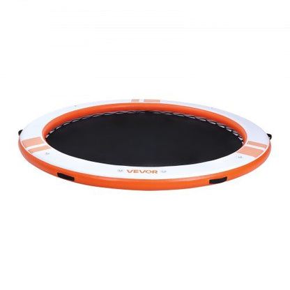 Inflatable Floating Dock, 10 FT Inflatable Dock Platform, Non-Slip Water Air Mat with Portable Carrying Bag & Detachable Ladder, Floating Water Platform Island Raft for Pool Beach Ocean, Orange