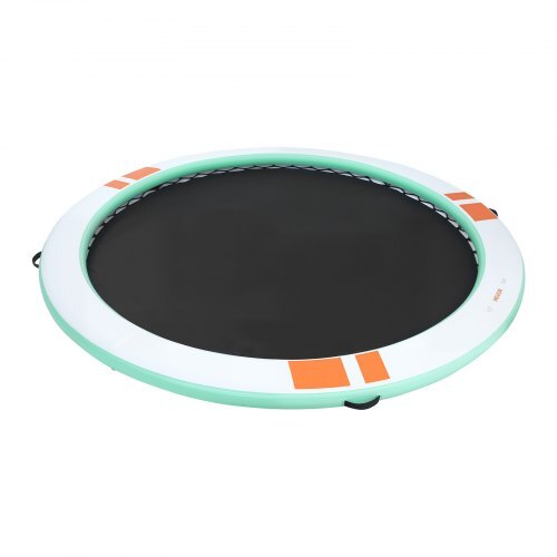 Inflatable Floating Dock, 12 FT Round Inflatable Dock Platform, Non-Slip Water Air Mat with Portable Carrying Bag and Detachable Ladder, Floating Water Platform Island Raft for Pool Beach Ocean