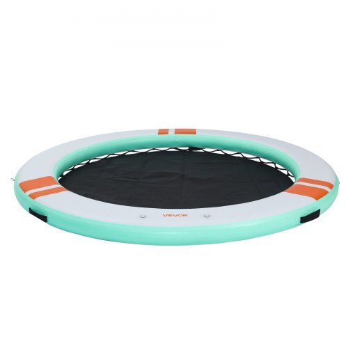 Inflatable Floating Dock, 12 FT Round Inflatable Dock Platform, Non-Slip Water Air Mat with Portable Carrying Bag and Detachable Ladder, Floating Water Platform Island Raft for Pool Beach Ocean