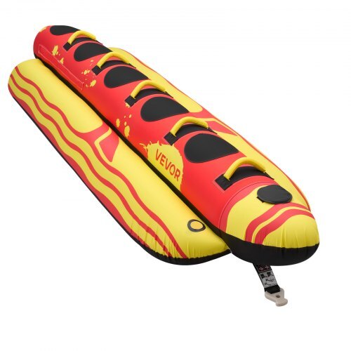 Towable Tubes for Boating, 5 Riders Inflatable Boat Tubes and Towables, 850 lbs Capacity Water Sport Tube for Boat to Pull - with Full Nylon Cover, Padded Grip Handles & Safety Valve
