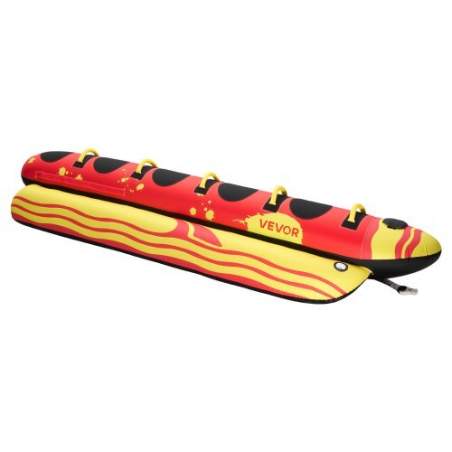 Towable Tubes for Boating, 5 Riders Inflatable Boat Tubes and Towables, 850 lbs Capacity Water Sport Tube for Boat to Pull - with Full Nylon Cover, Padded Grip Handles & Safety Valve
