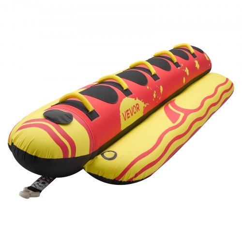 Towable Tubes for Boating, 5 Riders Inflatable Boat Tubes and Towables, 850 lbs Capacity Water Sport Tube for Boat to Pull - with Full Nylon Cover, Padded Grip Handles & Safety Valve