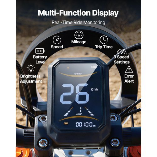 Electric Dirt Bike for Teens Adults, 2000W Motor, 31 MPH Speed, 31 Miles Max Range, 48V 22.5Ah Battery, Off-Road Motorcycle with Light, Display, Dual Suspension & Hydraulic Brakes for Age 14+