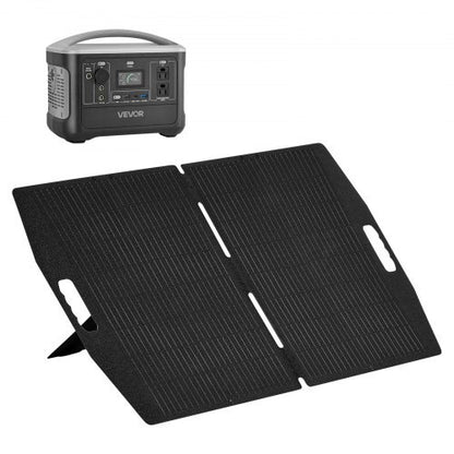 Portable Power Station with 100W Solar Panel, 600W Solar Generator Power Station, 493Wh LiFePO4 Battery Backup with 8 Output Ports for Home Emergency, Outdoor Camping, RV Travel