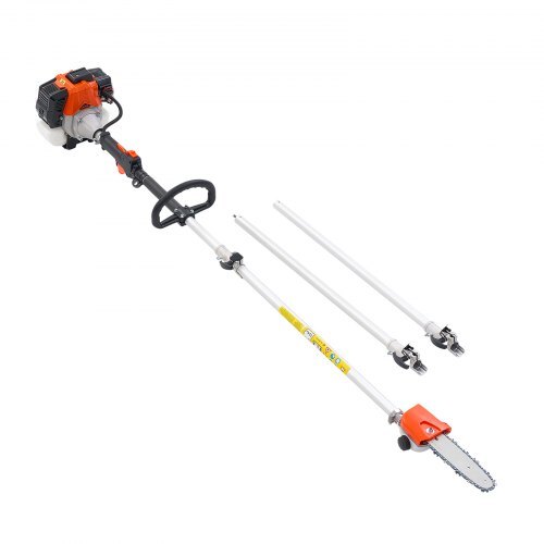 Gas Pole Saw, 33CC 2 Stroke Gas Powered Pole Saws with 8 in Cutting Bar, Cordless Tree Trimmer with 30 fl.oz Fuel Tank, 6.7 to 11.6 ft Extendable, Powerful Chainsaw for Tree Trimming Pruning