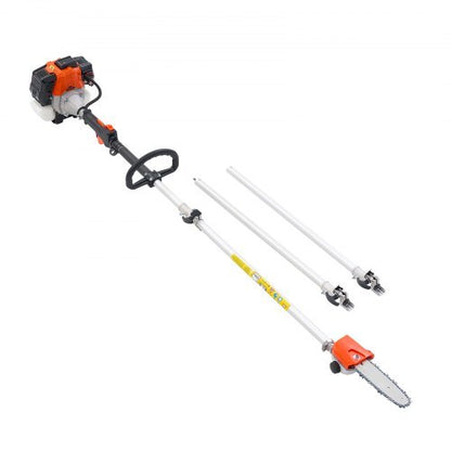 Gas Pole Saw, 33CC 2 Stroke Gas Powered Pole Saws with 8 in Cutting Bar, Cordless Tree Trimmer with 30 fl.oz Fuel Tank, 6.7 to 11.6 ft Extendable, Powerful Chainsaw for Tree Trimming Pruning