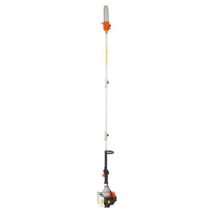 Gas Pole Saw, 43CC 2 Stroke Gas Powered Pole Saws with 10 in Cutting Bar, Cordless Tree Trimmer with Rotatable Head, 6.9 to 11.8 ft Extendable, Powerful Chainsaw for Tree Trimming Pruning