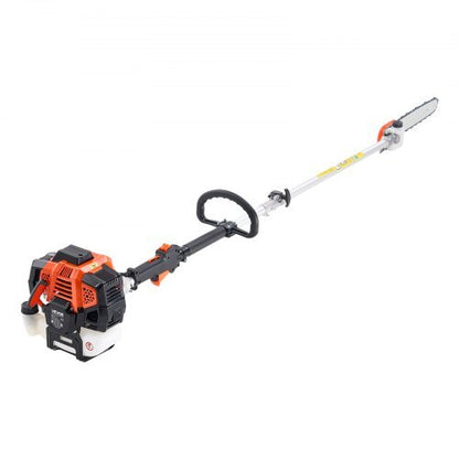 Gas Pole Saw, 52CC 2 Stroke Gas Powered Pole Saws with 14 in Cutting Bar, Cordless Tree Trimmer with 30 fl.oz Fuel Tank, 7.2 to 10 ft Extendable, Powerful Chainsaw for Tree Trimming Pruning