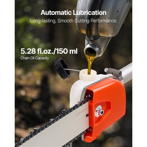 Gas Pole Saw, 25CC 2 Stroke Gas Powered Pole Saws with 12 in Cutting Bar, Cordless Tree Trimmer with 23 fl.oz Fuel Tank, 7 to 12 ft Extendable, Powerful Chainsaw for Tree Trimming Pruning