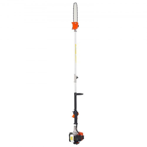 Gas Pole Saw, 25CC 2 Stroke Gas Powered Pole Saws with 12 in Cutting Bar, Cordless Tree Trimmer with 23 fl.oz Fuel Tank, 7 to 12 ft Extendable, Powerful Chainsaw for Tree Trimming Pruning