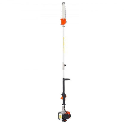 Gas Pole Saw, 25CC 2 Stroke Gas Powered Pole Saws with 12 in Cutting Bar, Cordless Tree Trimmer with 23 fl.oz Fuel Tank, 7 to 12 ft Extendable, Powerful Chainsaw for Tree Trimming Pruning