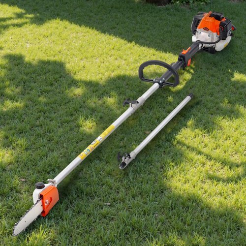 Gas Pole Saw, 25CC 2 Stroke Gas Powered Pole Saws with 8 in Cutting Bar, Cordless Tree Trimmer with 23 fl.oz Fuel Tank, 6.5 to 9 ft Extendable, Powerful Chainsaw for Tree Trimming Pruning