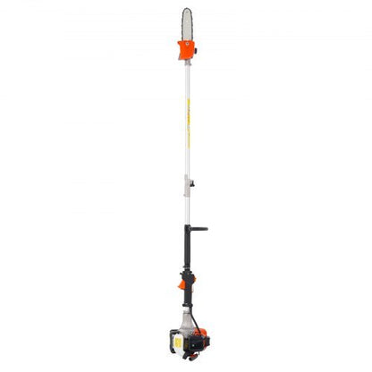 Gas Pole Saw, 25CC 2 Stroke Gas Powered Pole Saws with 8 in Cutting Bar, Cordless Tree Trimmer with 23 fl.oz Fuel Tank, 6.5 to 9 ft Extendable, Powerful Chainsaw for Tree Trimming Pruning