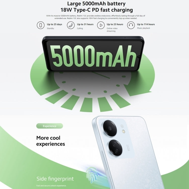 Xiaomi Redmi 13C 5G, 4GB+128GB,  6.74 inch MIUI 14 MediaTek Dimensity 6100+ Octa Core 2.2GHz, NFC, Network: 5G, Not Support Google Play(Starlight Black)