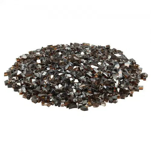 Fire Glass, 10 LBS / 4.5 KG High-Temperature Resistant Fireplace Rocks, 1/2-Inch / 12.7 mm Reflective & Smokeless Firepit Glass Rock, High Luster Stone Landscaping for Fire Pit Table, Copper