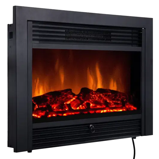 28.5 Inch Electric Fireplace Recessed with 3 Flame Colors - Color: Black - Size: 28.5 inches
