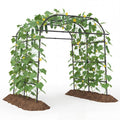 7.5 FT Tall Metal Garden Arch Trellis for Climbing Plants Outdoor-Black - Color: Black