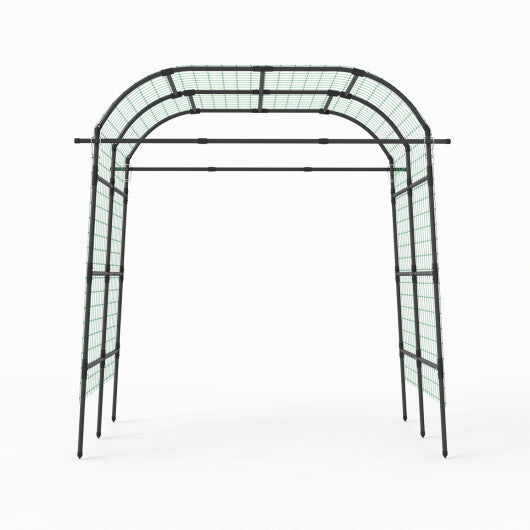 7.5 FT Tall Metal Garden Arch Trellis for Climbing Plants Outdoor-Black - Color: Black