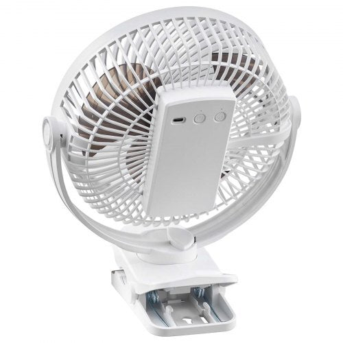 Portable Clip Fan, Rechargeable Clip On Fan, USB Port with 3 Speeds & Circulation Mode, Strong Airflow Sturdy Clamp, Long Runtime for Desk, Golf Cart, Outdoor Camping Treadmill, Office, White