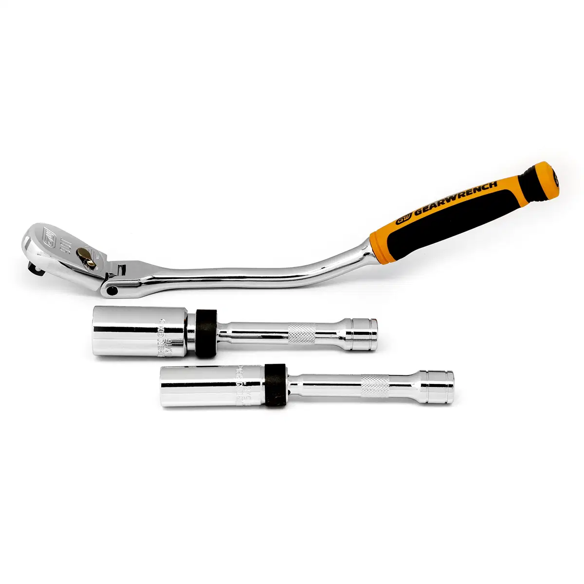 GearWrench 3 Piece 3/8 Inch Drive 90-Tooth Spark Plug Ratchet Set