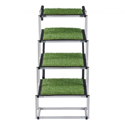 Dog Stairs for Car, 4 Steps Extra Wide Foldable Dog Ramp for Large Dogs with Non-Slip Surface, Portable Lightweight Pet Stairs Ladder for Car, SUV, Truck, High Bed, Sofa, Support up to 200 lbs
