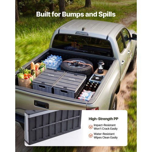 Plastic Collapsible Storage Bins with Lids, 65L 2 Packs, Stackable Folding Storage Crates with Handles, Holds 84 lbs Per Bin, Heavy Duty Containers, Space-Saving Baskets, for Home Organizing