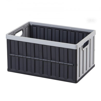 Plastic Collapsible Storage Bins with Lids, 65L 2 Packs, Stackable Folding Storage Crates with Handles, Holds 84 lbs Per Bin, Heavy Duty Containers, Space-Saving Baskets, for Home Organizing
