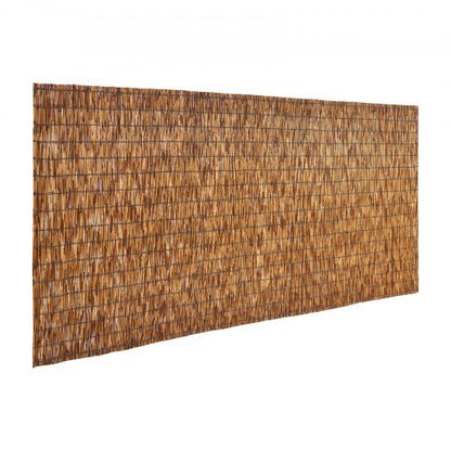 Natural Reed Fencing, 4 ft x 16.4 ft, 2 Pack Decorative Natural Reed Fencing Roll, Decorative Fence for Divider, Privacy Screen Panel Curtain for Balcony Patio Garden Backyard Outdoor, Brown