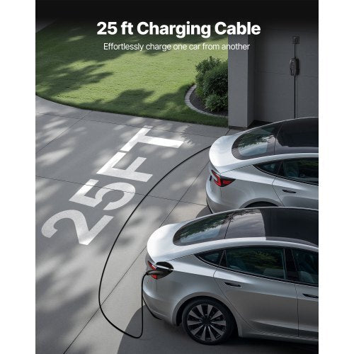 Level 2 Tesla Charger, 40 Amp Adjustable Current, 240V Portable Home Electric Car EV Charger with 25 ft Charging Cable, NEMA 14-50P Plug, LCD Display, NACS Connector, for Tesla Model Y/X/3/S