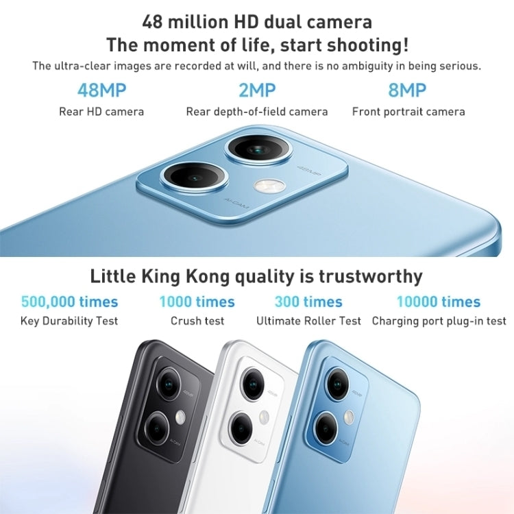 Xiaomi Redmi Note 12 5G, 48MP Camera, 8GB+128GB, Dual Back Cameras, 5000mAh Battery, Side Fingerprint Identification, 6.67 inch MIUI 13 Qualcomm Snapdragon 4 Gen1 Octa Core up to 2.0GHz, Network: 5G, Dual SIM, IR, Not Support Google Play(Blue)