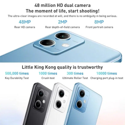 Xiaomi Redmi Note 12 5G, 48MP Camera, 8GB+128GB, Dual Back Cameras, 5000mAh Battery, Side Fingerprint Identification, 6.67 inch MIUI 13 Qualcomm Snapdragon 4 Gen1 Octa Core up to 2.0GHz, Network: 5G, Dual SIM, IR, Not Support Google Play(Blue)