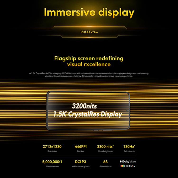 [HK Warehouse] Xiaomi POCO X7 Pro 5G Global, 12GB+512GB, In-screen Fingerprint, 6.67 inch Xiaomi HyperOS 2 MediaTek Dimensity 8400-Ultra Octa Core, NFC, Network: 5G (Black)