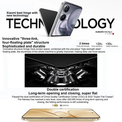 Xiaomi MIX Flip 2, 16GB+1TB, 6.86 inch + 4.01 inch Xiaomi HyperOS 2 Snapdragon 8 Elite Octa Core, NFC, Network: 5G (White)