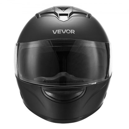 Motorcycle Helmet, Full Face, Adult Motocross Dirt Bike Helmet with Tinted and Clear Dual Visor, Motorbike Racing Street with Detachable Liner for Men & Women, DOT Approved, (Matte Black, M)