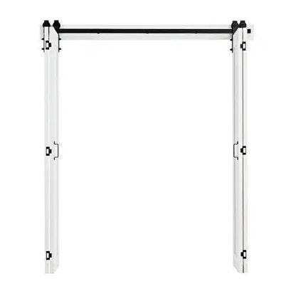 Bifold Barn Door, 72" x 84", MDF Bi-Fold Sliding Closet Doors, Hardware Kit Included, H-Frame Space-Saving Design, Pre-Assembled Panels for Bedroom, Living Room, Wardrobe and Room Divider, White