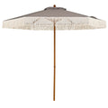 7 Feet Patio Umbrella with Fringe Sun-Protective Beach Umbrella with Boho Tassel-Green - Color: Green - Size: 7 FT