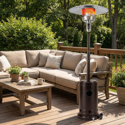 50 000 BTU Patio Propane Gas Heater with Stainless Steel Burner-Bronze - Color: Bronze