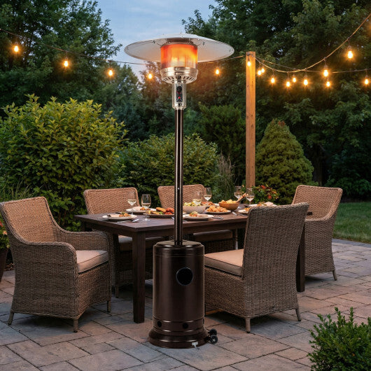 50 000 BTU Patio Propane Gas Heater with Stainless Steel Burner-Bronze - Color: Bronze