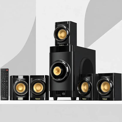 Small Subwooer Home Theater or TV Surround System 5 Wired Speakers Ampliier 4 inch Wooer Built-in Receiver Support ARC Optical B