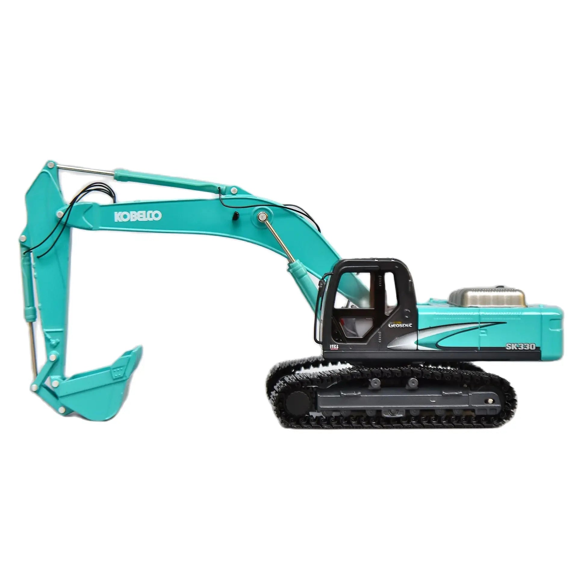 KOBELCO Original Factory Simulation of Shensteel SK330 Alloy Excavator Model with Super 8 Metal Decorative Ornaments 1/50