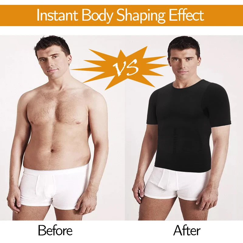 Men's Slimming Compression T-Shirt Body Shaper Undershirt for Weight Loss and Gynecomastia Muscle Tank Tops with Soft Design