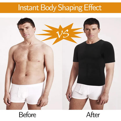 Men's Slimming Compression T-Shirt Body Shaper Undershirt for Weight Loss and Gynecomastia Muscle Tank Tops with Soft Design